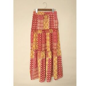 NWOT Savannah | High-Waist Tiered Boho Skirt small